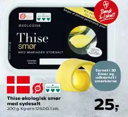SuperBrugsen Thise økologisk smør med sydesalt tilbud