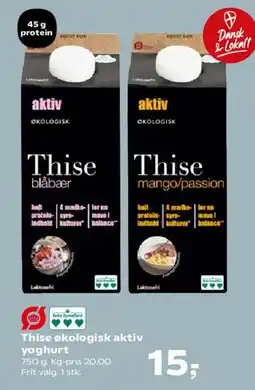 SuperBrugsen Thise økologisk aktiv yoghurt tilbud