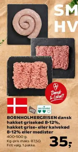 Kvickly BORNHOLMERGRISEN dansk hakket grisekød tilbud