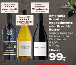 Kvickly Amaranta Primitivo Appassimento / Bread & Butter tilbud