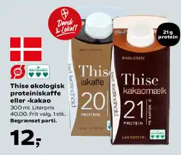 Kvickly Thise økologisk proteinkaffe eller kakao tilbud
