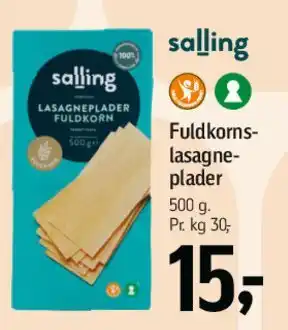 Føtex Fuldkorns lasagneplader tilbud