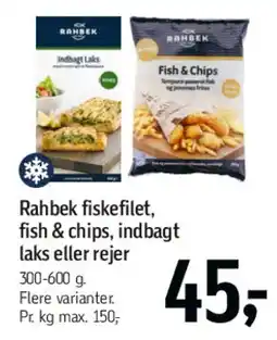Føtex Fiskefilet / fish & chips / indbagt laks eller rejer tilbud
