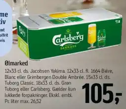 Føtex Ølmarked (Carlsberg m.fl., 12x33 cl) tilbud