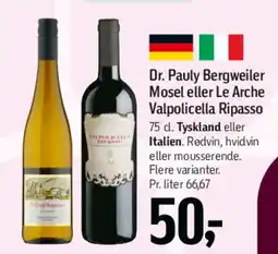Føtex Dr. Pauly Bergweiler eller Le Arche Valpolicella Ripasso tilbud