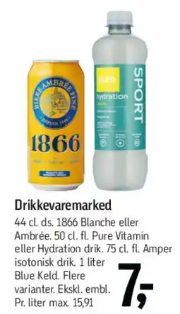 Føtex Drikkevaremarked (1866 / Pure Vitamin / Hydration) tilbud