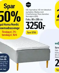 Føtex Huma Nordic boxmadrasseng tilbud