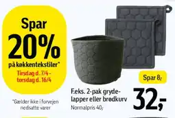 Føtex Grydelapper / brødkurv tilbud