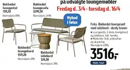 Føtex F.eks. Bakkedal loungesæt med sidebord - dusty brown tilbud
