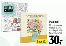 Føtex Malebøger (Creative Chaos / Havens Blomster) tilbud