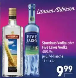 Citti Stumbras Vodka oder Five Lakes Vodka tilbud