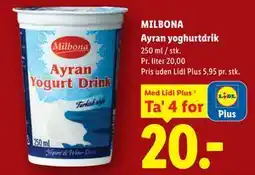 Lidl MILBONA Ayran yoghurtdrik tilbud