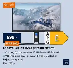 El-Salg Lenovo Legion R24e gaming skærm tilbud