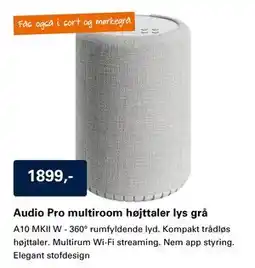 El-Salg Audio Pro multiroom højttaler lys grå tilbud