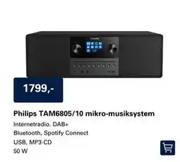 El-Salg Philips TAM6805/10 mikro-musiksystem tilbud