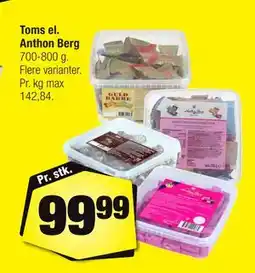 Calle Toms el. Anthon Berg tilbud