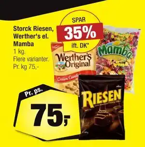 Calle Storck Riesen, Werther's el. Mamba tilbud
