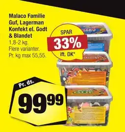 Calle Malaco Familie Guf, Lagerman Konfekt el. Godt & Blandet tilbud
