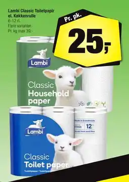 Calle Lambi Classic Toiletpapir el. Køkkenrulle tilbud