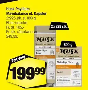 Calle Husk Psyllium Mavebalance el. Kapsler tilbud