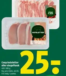 Coop 365 Coop koteletter eller stegeflæsk tilbud