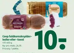 Coop 365 Coop fuldkornskrydder- boller eller -toast tilbud