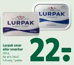 Coop 365 Lurpak smør eller smørbar tilbud