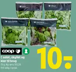 Coop 365 C salat, skyllet og klar til brug tilbud
