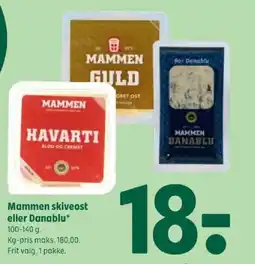 Coop 365 Mammen skiveost eller Danablu tilbud
