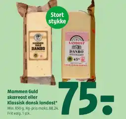 Coop 365 Mammen Guld skæreost eller Klassisk dansk landost tilbud