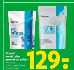 Coop 365 Bodylab kreatin eller preworkout pulver tilbud