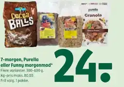 Coop 365 7-morgen, Purella eller Funny morgenmad tilbud