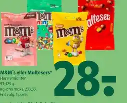 Coop 365 M&M's eller Maltesers tilbud
