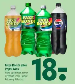 Coop 365 Faxe Kondi eller Pepsi Max tilbud