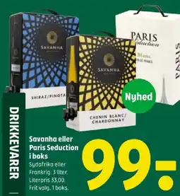 Coop 365 Savanha eller Paris Seduction i boks tilbud