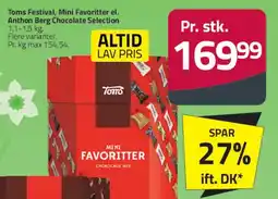 Fleggaard Toms Festival / Mini Favoritter / Anthon Berg Chocolate Selection tilbud