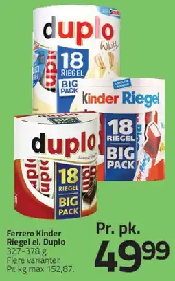 Fleggaard Ferrero Kinder Riegel / Duplo (Big Pack) tilbud