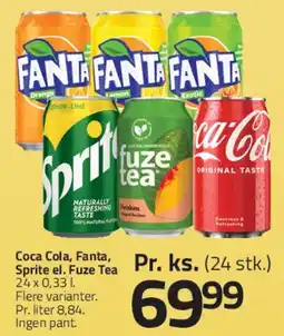 Fleggaard Coca Cola, Fanta, Sprite, Fuze Tea (24 stk.) tilbud
