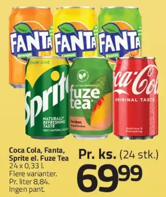Fleggaard Coca Cola, Fanta, Sprite, Fuze Tea (24 stk.) tilbud