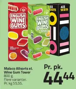 Fleggaard Malaco Allsorts / Wine Gum Tower tilbud