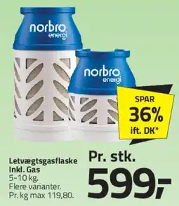 Fleggaard Letvægtsgasflaske inkl. gas tilbud