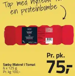 Fleggaard Sæby Makrel i Tomat 6 x 125 g tilbud
