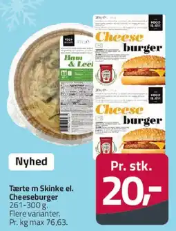 Fleggaard Tærte m. Skinke el. Cheeseburger tilbud