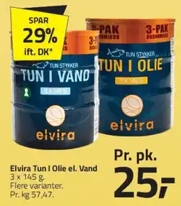 Fleggaard Elvira Tun i olie el. vand 3 x 145 g tilbud