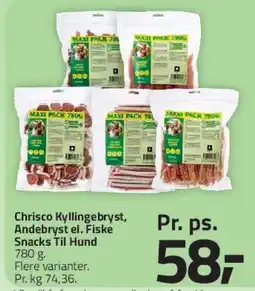 Fleggaard Chrisco kyllingebryst / fiske snacks til hund tilbud