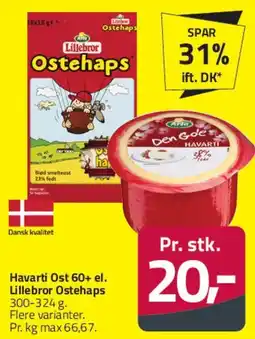 Fleggaard Havarti Ost 60+ / Lillebror Ostehaps tilbud