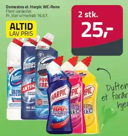 Fleggaard Domestos el. Harpic WC-rens tilbud