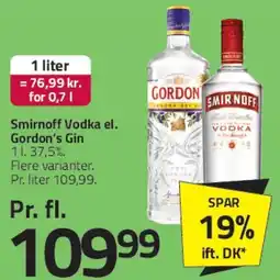 Fleggaard Smirnoff Vodka / Gordon's Gin tilbud