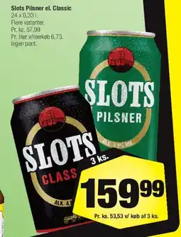 Calle Slots Pilsner el. Classic (3 ks) tilbud