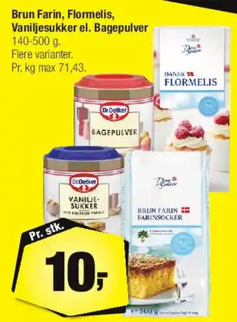 Calle Brun Farin / Flormelis / Vaniljesukker / Bagepulver tilbud